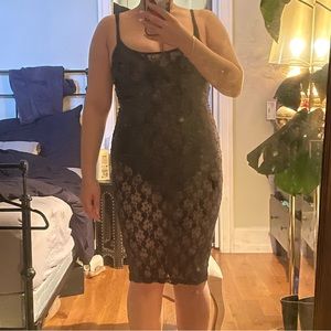 Topshop Black Lace Slip Dress US sz 8